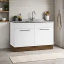KITCHEN EXCLUSIVE BASE UNIT 2 DRS 2 DRWS WITH SINK WHITE 