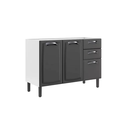 KITCHEN NEW PREMIUM BASE UNIT 3 DRS + 2 DRWS WITHOUT TOP GRAPHITE 