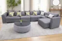SOFA ROCHER BED RHS L SHAPE POUFF/CUPHOLDER/15 CHS(9 L/4 M/2 S) REF WIN-20 DARK GREY