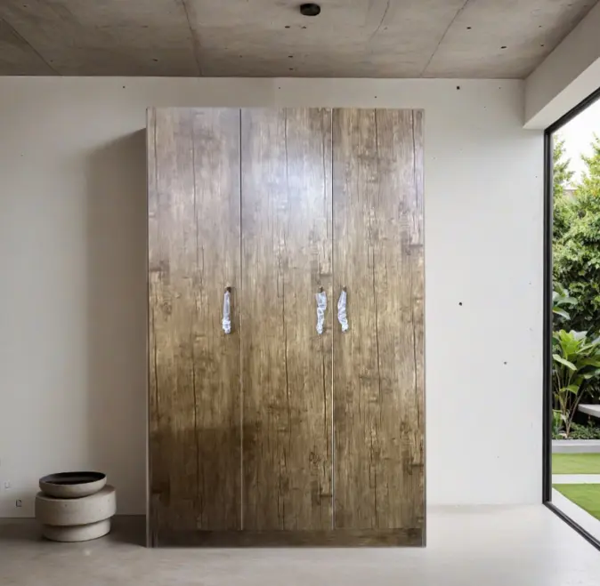 ARMOIRE GRAVIX 3 PTS +4 TABLETTE+ PENDERIE  BROWN
