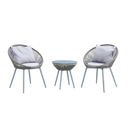 OTHER TABLE ONEIDA REF ST-699 + 2 CHAIRS SET  RATTAN LIGHT GREY