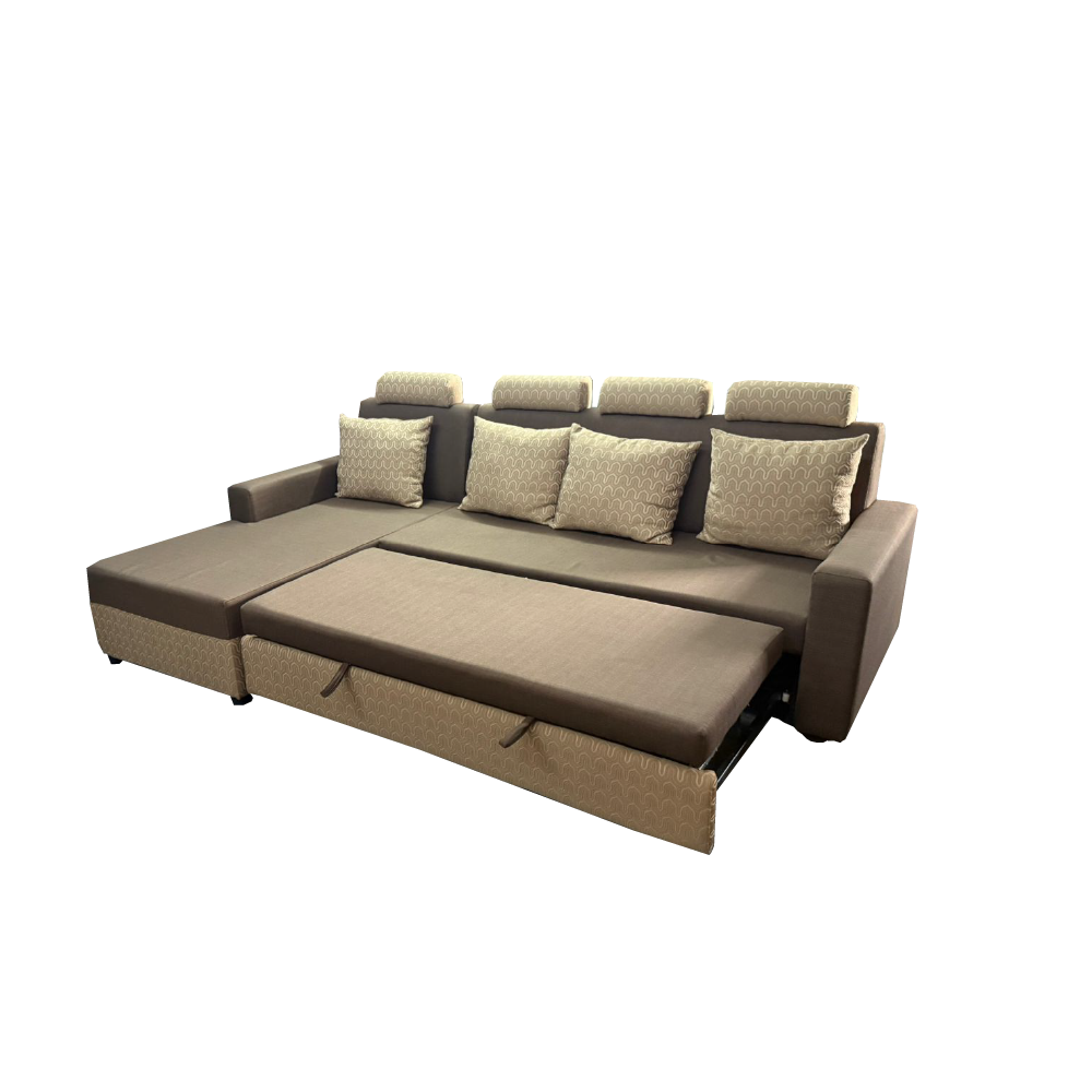 SOFA BED DELFINO II L SHAPE REF SEC60  MECHANISM+4 CUSHIONS DESIGN REF COSMOS 1 DESIGN HQ309-31 MARRON CHOCO 