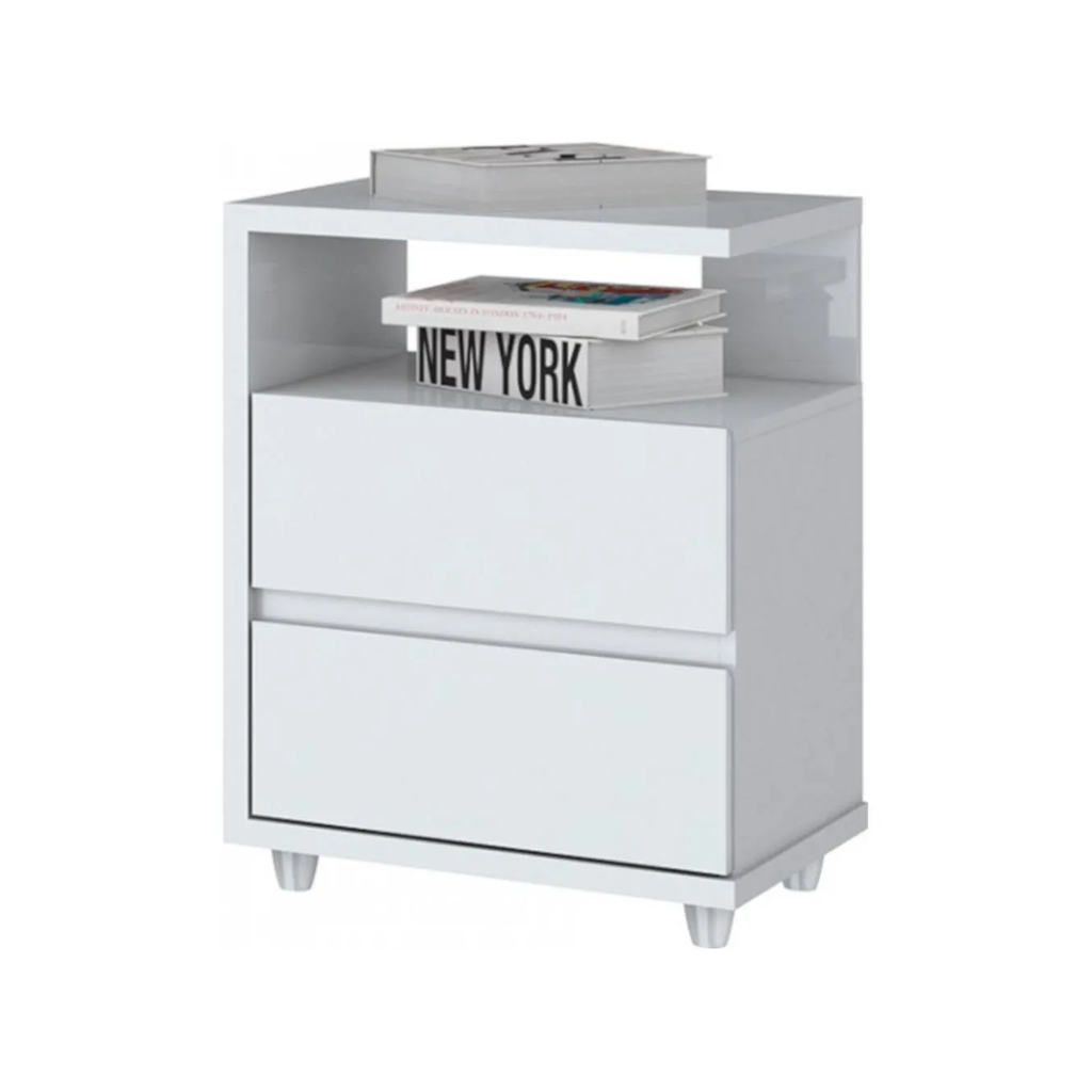 TABLE DE NUIT CAMPECHE (DIY) REF D07-10 2 TIRS WHITE