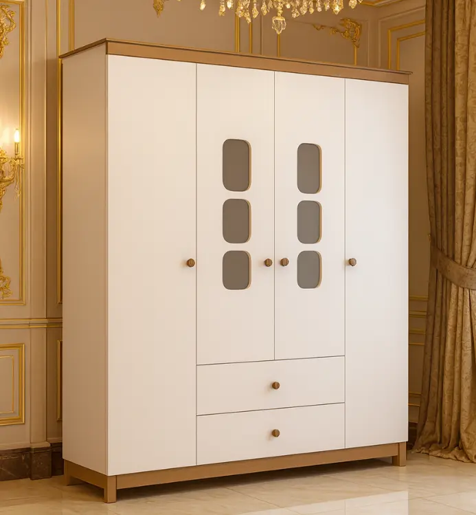 ARMOIRE ACONCHEGO REF I129-190 4PTS WHITE/JEQUITIBA HP