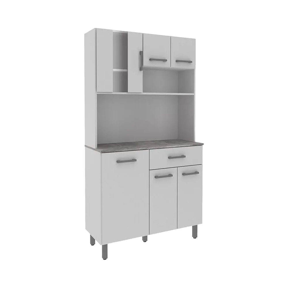 KITCHEN SET LUZIANIA REF CS1015 4PTS / 2 FLAPS / 1 TIR WHITE