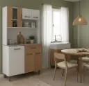 KITCHEN SET LUZIANIA REF CS1015 4PTS / 2 FLAPS / 1 TIR ALMOND/WHITE 