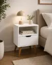 TABLE DE NUIT SALTO REF CM8036 1 TIR WHITE - OWN DELIVERY