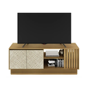 MEUBLE TV STAND SANTANA REF R1480 2PTS TV 65" ALMOND/RATTAN