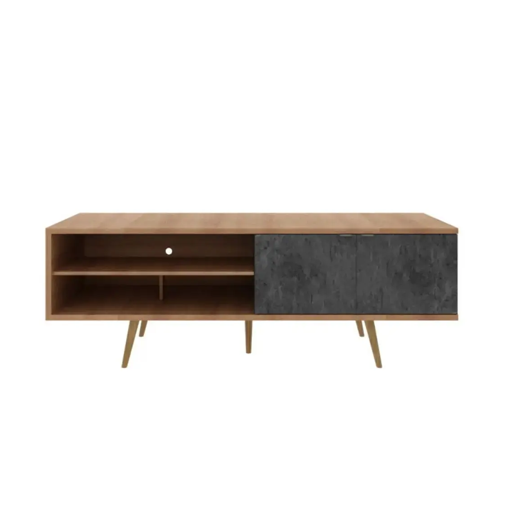 MEUBLE TV STAND ALIVIO REF R1484 1PT TV 72" ALMOND/LUNAR MARBOL