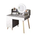 VANITY TABLE EUREKA 6 DRWS + MIRROR WHITE / GREY
