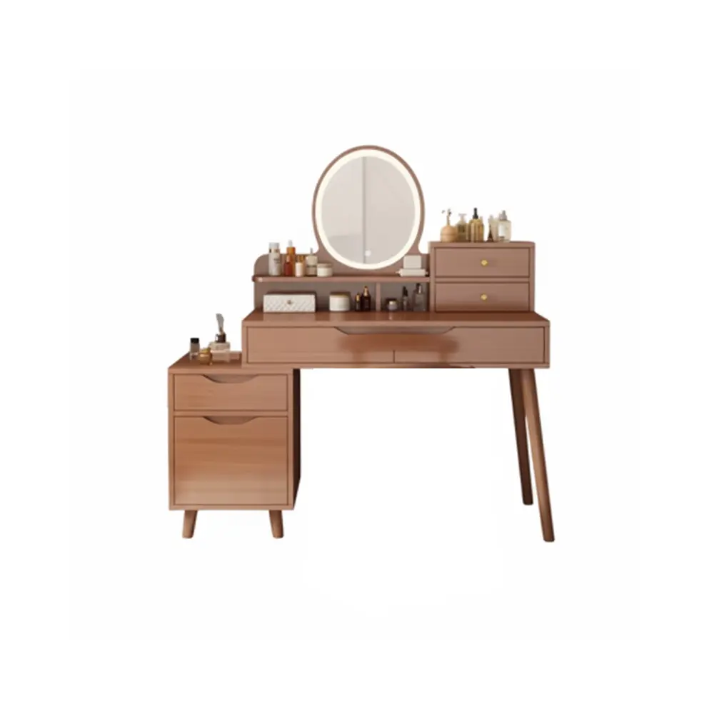 VANITY TABLE WENDEN 4 DRWS + MIRROR BROWN