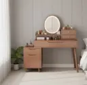 VANITY TABLE WENDEN 4 DRWS + MIRROR BROWN