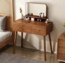 VANITY TABLE SALOME 3 DRWS WITH LED LIGHT + MIRROR BROWN