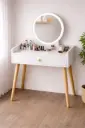 VANITY TABLE BLYTHE 1 DRW + MIRROR WHITE WITH LED LIGHT