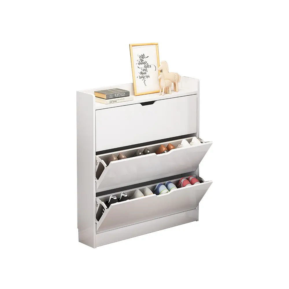 SHOE CABINET 3 SHELVES CASTELL WHITE