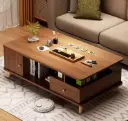 COFFEE TABLE HENRYETTA 1PT + 1TIR RECTANGLE BROWN