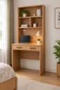 OFFICE TABLE RECTANGLE PAYSON 2TIRS + SHELVES BROWN
