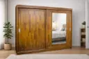 ARMOIRE MIDLEY SLIDING 2PTS+2TIRS+Tablette + MIRROR EXT ORANGE 