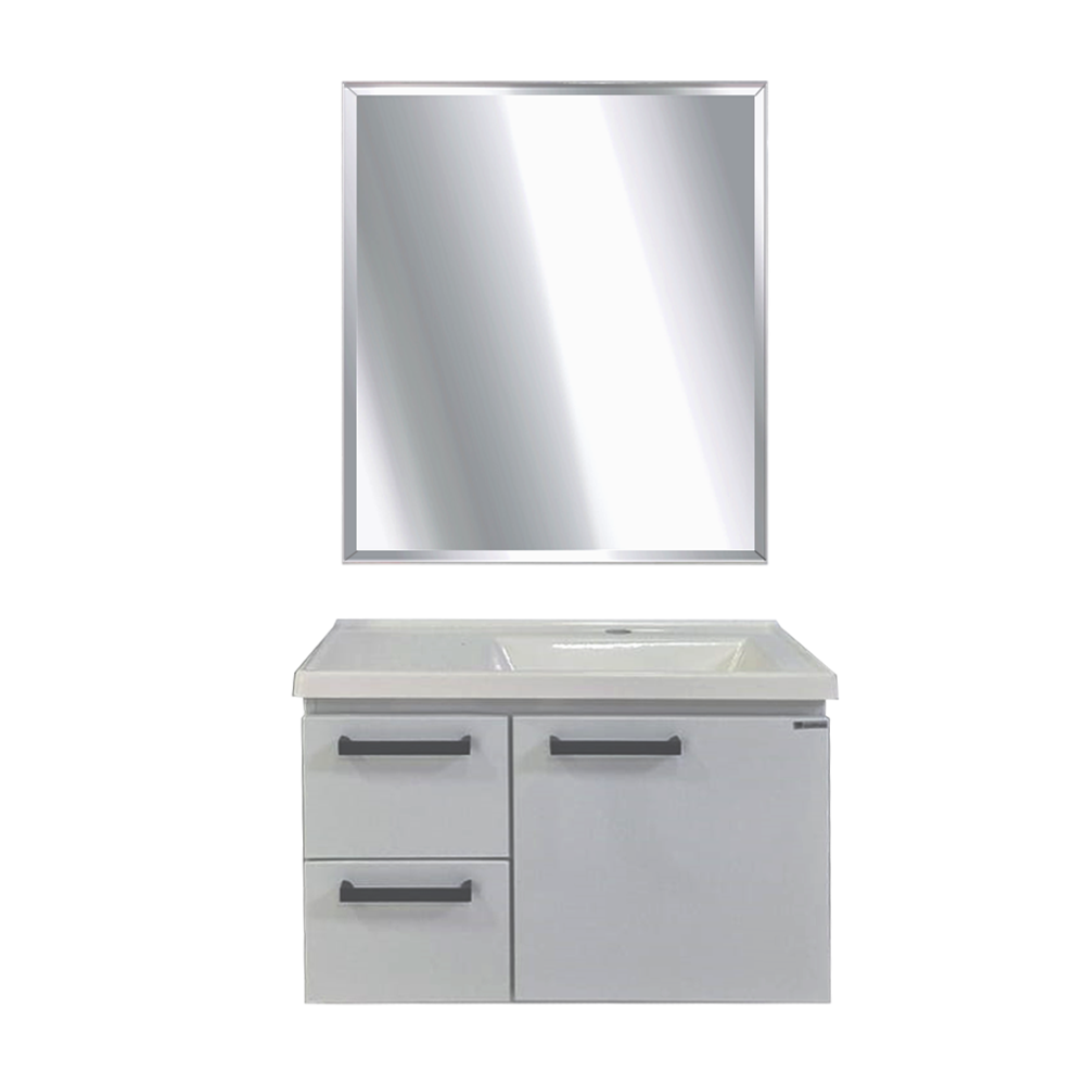 DRESSER 1 DR 2DRWS ROMA STEEL + CULTURED MARBLE WHITE WASH BASIN WHITE