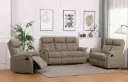 SOFA READFORD REF 8352# SET 321 RECLINER LIGHT BROWN FAB REF XT-4