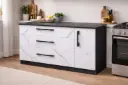 KITCHEN NAOMI (30506) BASE CABINET 3 TIRS+1 P.OUT-1000W-WITH DOOR GREY/WHITE