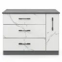 KITCHEN NAOMI (30506) BASE CABINET 3 TIRS+1 P.OUT-1000W-WITH DOOR GREY/WHITE