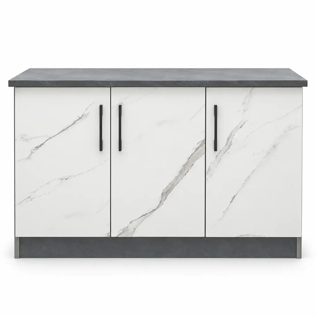 KITCHEN NAOMI (30506) BASE CABINET 3PTS-1400W-WITH DOOR GREY/WHITE 