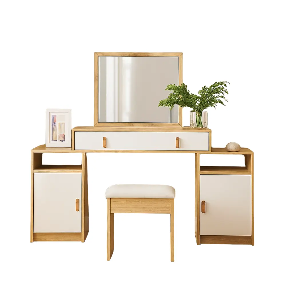 COIFFEUSE ROBSON REF DZ-26 1 TIR + POUFF NEW BURLY WOOD / CREAM MAT