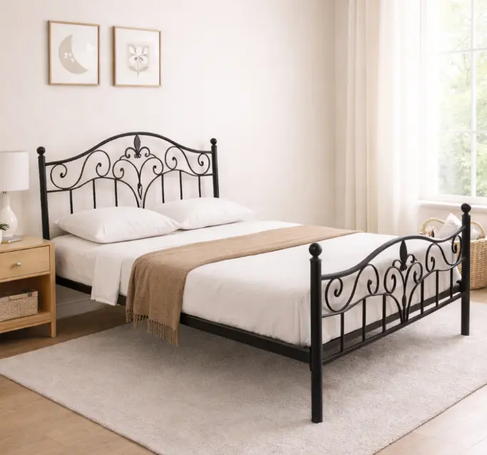 BED CODESA REF M-114 (DIY) 4'6 190 X 140 CM BLACK