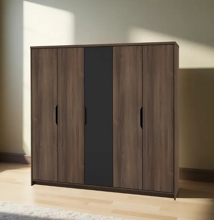 ARMOIRE QUINTON (3PCS) 5PTS WALNUT & BLACK
