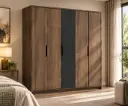 ARMOIRE QUINTON (3PCS) 5PTS WALNUT & BLACK