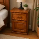 TABLE DE NUIT KITKAT 1 TIR TEAK FONCE LHS
