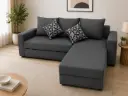 SOFA OLIVIA-SK L SHAPE (RHS) SEATER  ONLY REF ZS2504-22 /CUSHIONS 2* SMALL HEXAGON /3*BIG ZS2504-22 DARK GREY (WITHOUT ACCESSORIES AND TDM)