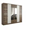 ARMOIRE GRACE 6PTS + MIRROR WITH LED LIGHT DESIGN HUTIT /WHITE 