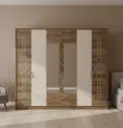 ARMOIRE GRACE 6PTS + MIRROR WITH LED LIGHT DESIGN HUTIT /WHITE 