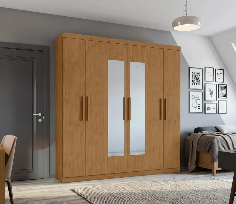 ARMOIRE JAZZ (4PC) 6 PTS + MIRROR ALMOND CLEAN