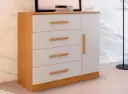 COMMODE ZEUS 4TIRS 1PT NATURE / OFF WHITE