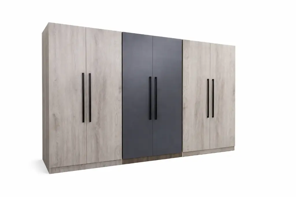 ARMOIRE NICE 6 PTS TABLETTE/PENDERIE GREY