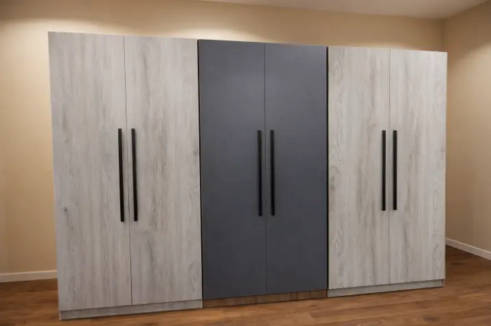 ARMOIRE NICE 6 PTS TABLETTE/PENDERIE GREY