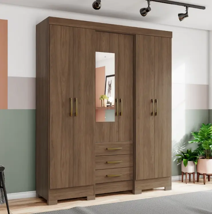 ARMOIRE SERENA REF B23-130 (2PCS) 6PTS 3TIRS CASTANHO