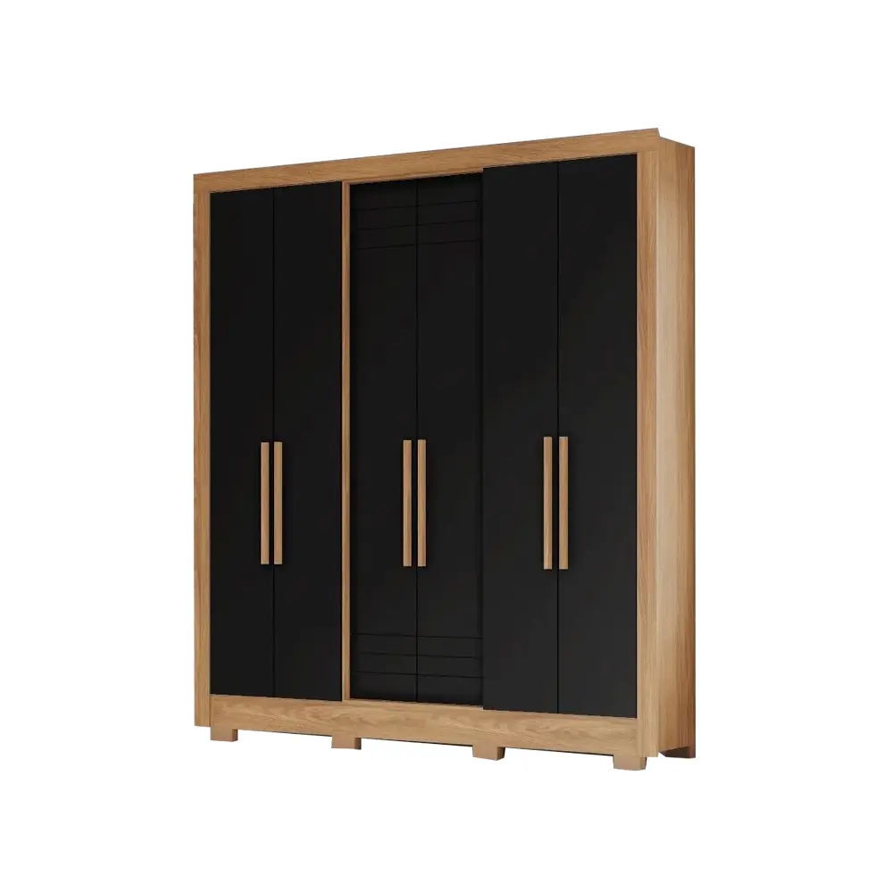 ARMOIRE CARLOTA REF B366-215 (2PCS) 6PTS NATURE/BLACK 