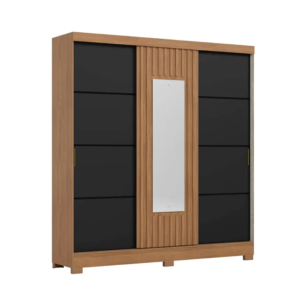 ARMOIRE LUZIA REF B376-215 (2PCS) 3PTS SLIDING NATURE/BLACK
