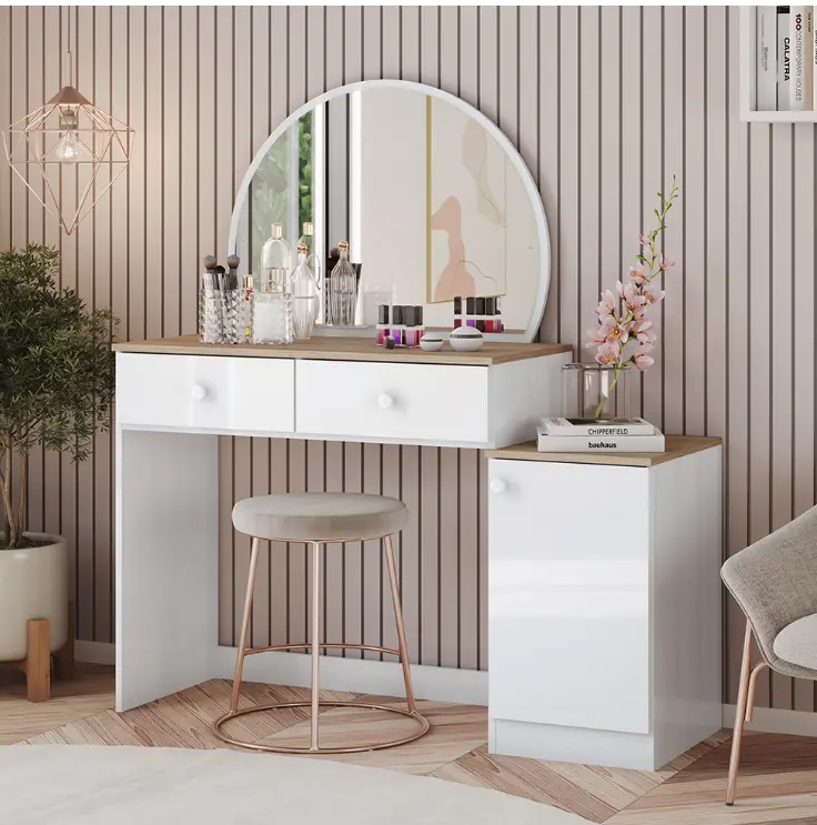 COIFFEUSE AGNES REF D921-190 (2PCS) 1PT 3TIRS WHITE/JEQUITIBA HP