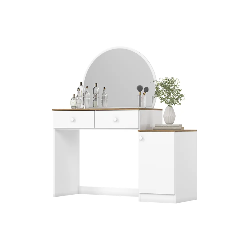 COIFFEUSE AGNES REF D921-190 (2PCS) 1PT 3TIRS WHITE/JEQUITIBA HP