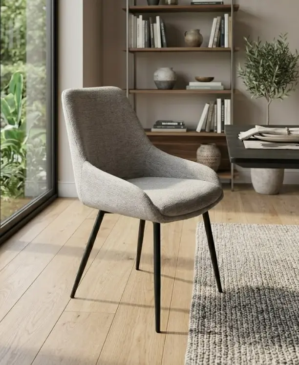 CHAISE DINING JULLY (2 IN 1) REF DC-6008 METAL FABRIC BEIGE