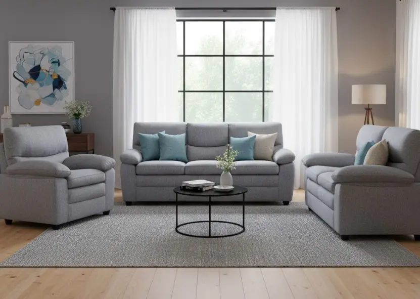 SOFA STATIONARY REF 9612B SET 321 GREY (XT-18)