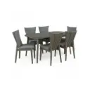 DINING SET ANETZ REF JYT016 6 PLACES + 6 CHAISES REF JYC039 REMB (4 PCS) 12629-CURCAO ELM