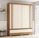 ARMOIRE SERRA REF B373-202 (2PCS) SLIDING 2 PTS NATURE/OFF WHITE 