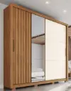 ARMOIRE VASTI REF D339-127 (3PCS) 2PTS SLIDING OFF NATURE/OFF WHITE