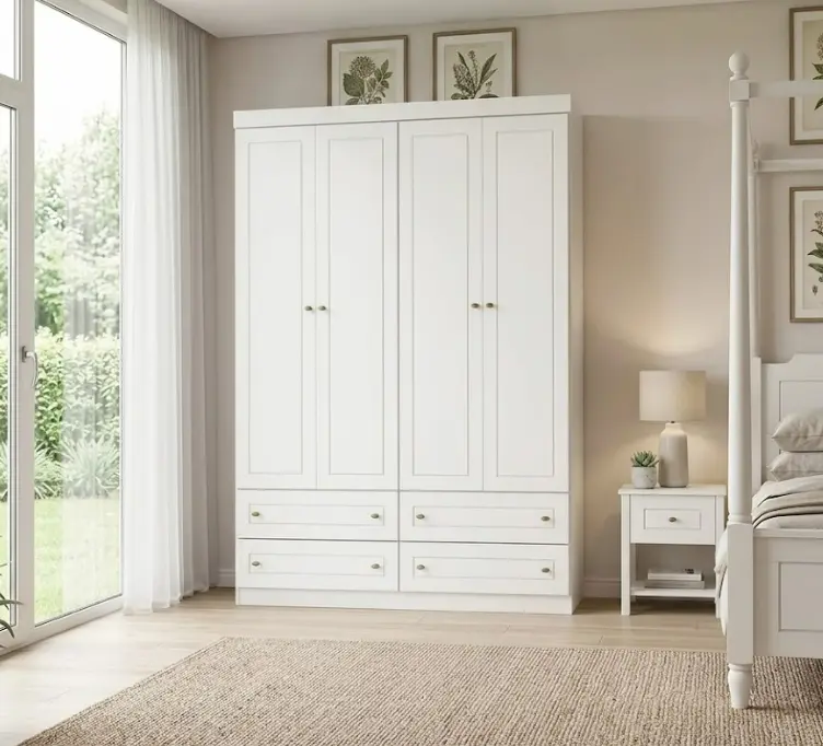 ARMOIRE AMERICANO REF I113-05 4PTS 4TIRS WHITE HP